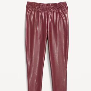 NWT Red High-Waisted Faux Leather Leggings